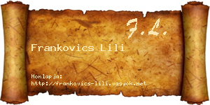 Frankovics Lili névjegykártya