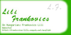 lili frankovics business card
